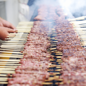 cooking arrosticini grill